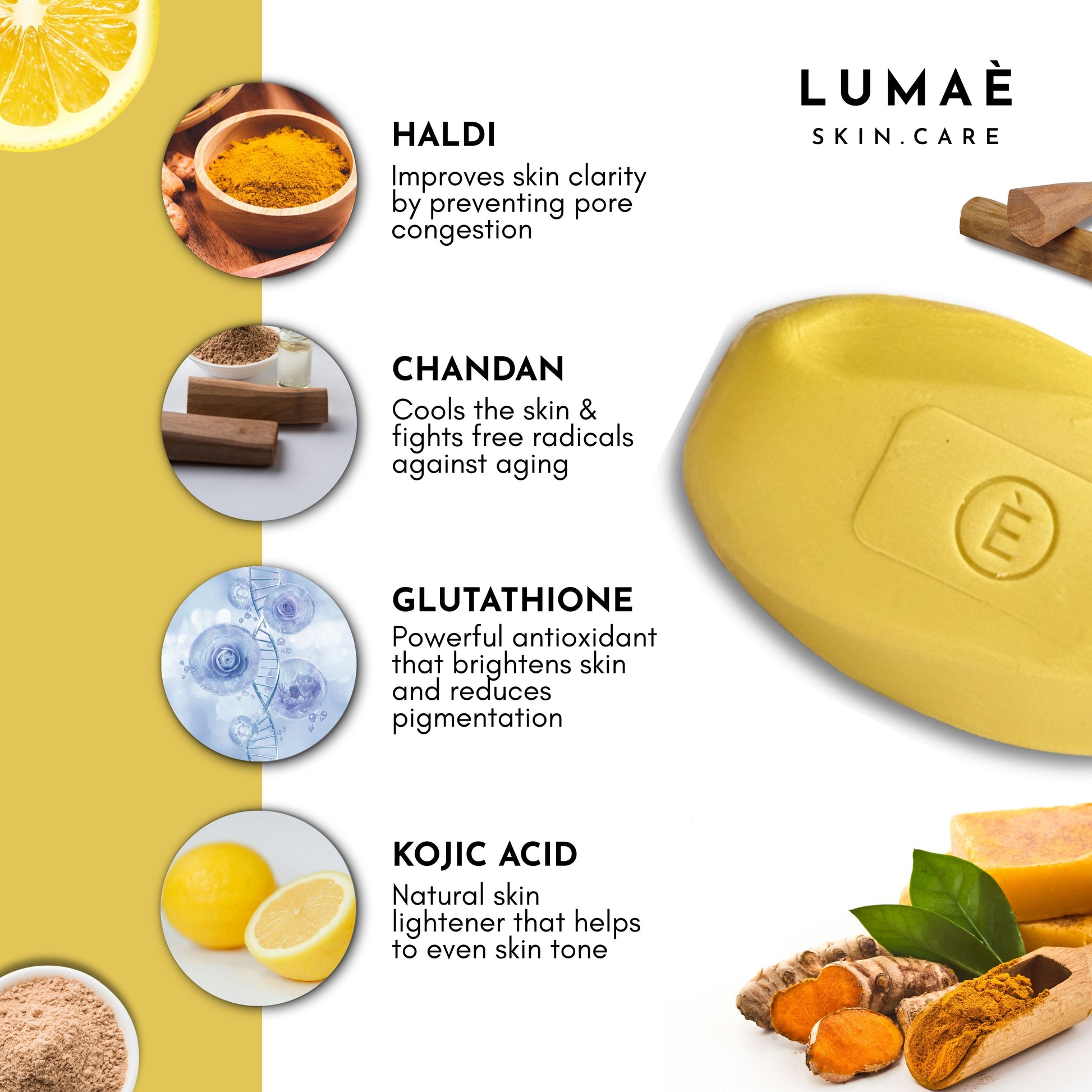 Glutathione Haldi Chandan Soap LUMA Glutathione Haldi Chandan Soap LUMA