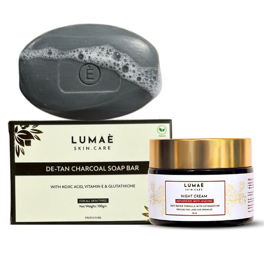 Anti-Ageing Night Cream + Glutathione Activated Charcoal De-Tan Soap